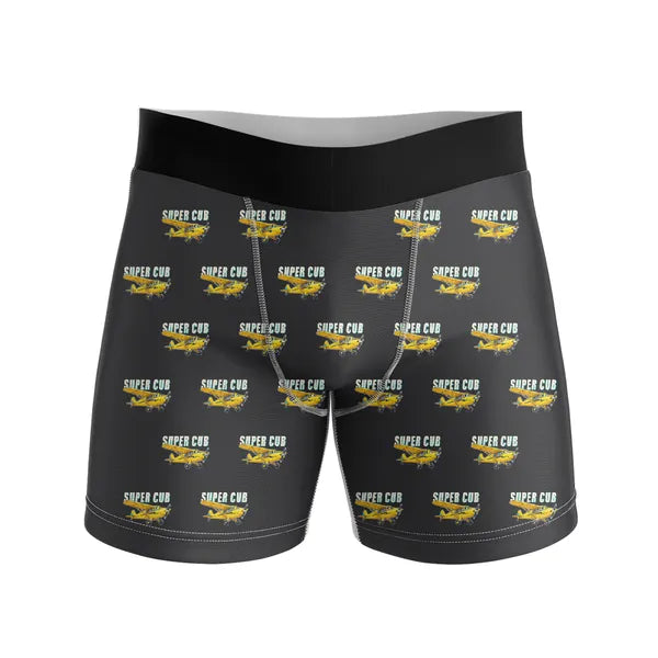 Piper PA-18 Super Cub - Men Boxers - Cartoon Pattern - Black