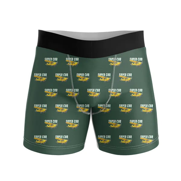 Piper PA-18 Super Cub - Men Boxers - Cartoon Pattern - Dark Green