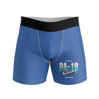 Thumbnail for Piper PA-18 Super Cub - Men Boxers - Original + Name - Blue
