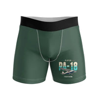 Thumbnail for Piper PA-18 Super Cub - Men Boxers - Original + Name - Dark Green