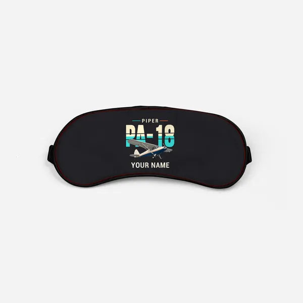 Piper PA-18 Super Cub - Original + Name - Sleep Mask - Black