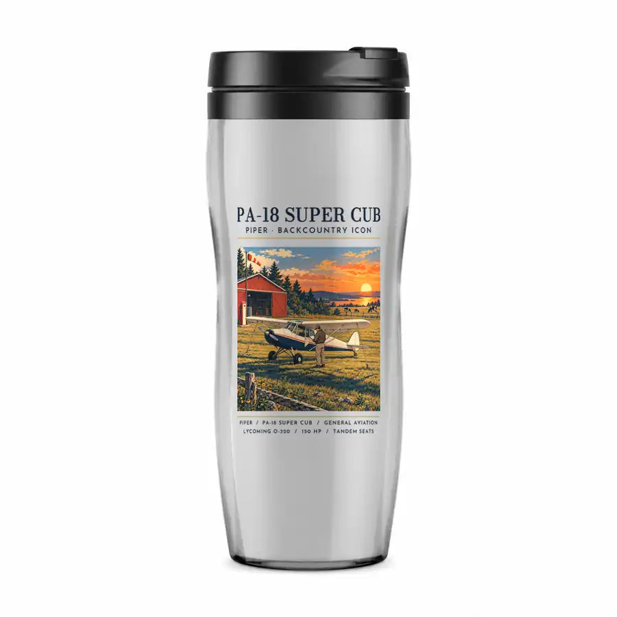 Piper PA-18 Super Cub - Poster - Plastic (No Holder) - Light Gray