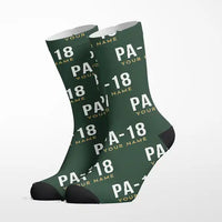 Thumbnail for Piper PA-18 Super Cub - Socks - Alpine Green + Name