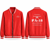 Thumbnail for Piper PA-18 Super Cub Stylish Jackets - Baseball Collar - Heritage - Red