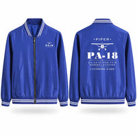 Thumbnail for Piper PA-18 Super Cub Stylish Jackets - Baseball Collar - Heritage - Royal Blue