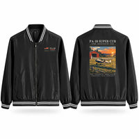 Thumbnail for Piper PA-18 Super Cub Stylish Jackets - Baseball Collar - Poster - Black