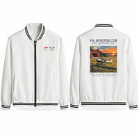 Thumbnail for Piper PA-18 Super Cub Stylish Jackets - Baseball Collar - Poster - White