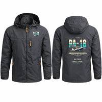 Thumbnail for Piper PA-18 Super Cub Stylish Jackets - Hooded Windbreaker - Original - Charcoal