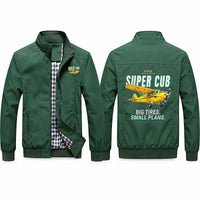 Thumbnail for Piper PA-18 Super Cub Stylish Jackets - Stand Collar - Cartoon - Green