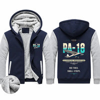 Thumbnail for Piper PA-18 Super Cub Zipped Sweatshirts - Original - Navy & Gray