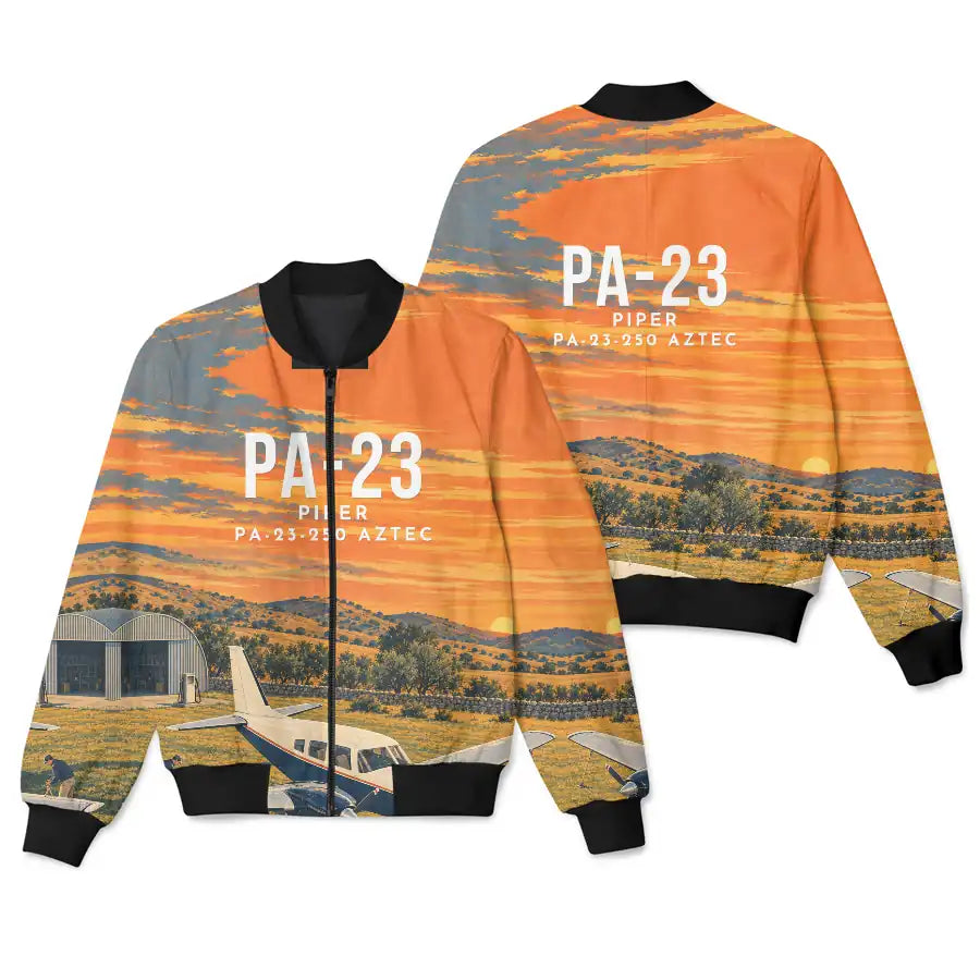 Piper PA-23-250 Aztec 3D All-Over Print Clothing - Bomber Jacket - 3D