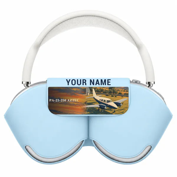 Piper PA-23-250 Aztec - 3D + Name - AirPods Max Case - Light Blue