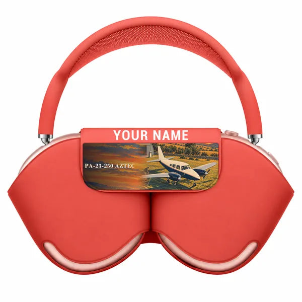 Piper PA-23-250 Aztec - 3D + Name - AirPods Max Case - Red