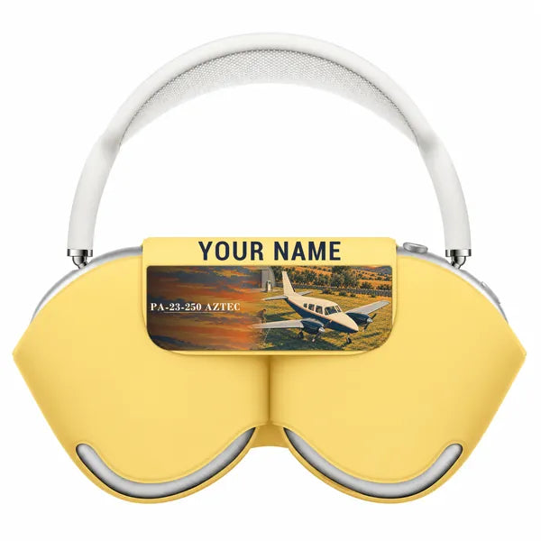 Piper PA-23-250 Aztec - 3D + Name - AirPods Max Case - Yellow