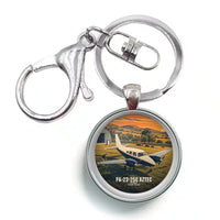 Thumbnail for Piper PA-23-250 Aztec - 3D + Name - Circle Key Chain - Full Print