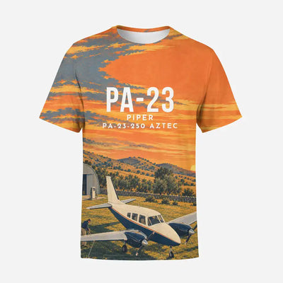 Piper PA-23-250 Aztec 3D All-Over Print Clothing - T-Shirt - 3D