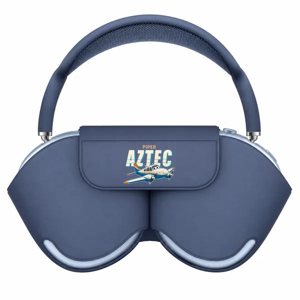 Piper PA-23-250 Aztec - Cartoon - AirPods Max Case - Navy Blue