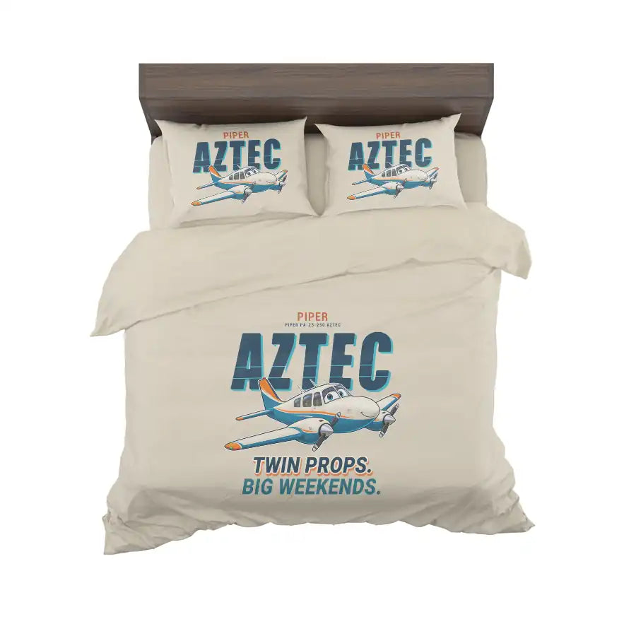 Piper PA-23-250 Aztec - Cartoon - Bedding Set - Beige