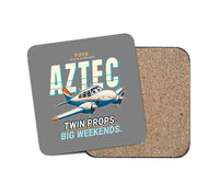 Thumbnail for Piper PA-23-250 Aztec - Cartoon - Coaster - Gray