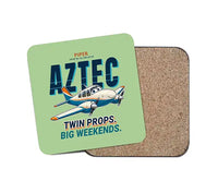 Thumbnail for Piper PA-23-250 Aztec - Cartoon - Coaster - Light Green
