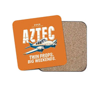 Thumbnail for Piper PA-23-250 Aztec - Cartoon - Coaster - Orange