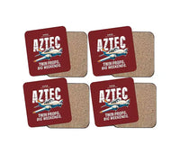 Thumbnail for Piper PA-23-250 Aztec - Cartoon - Coaster Set - Dark Red
