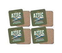Thumbnail for Piper PA-23-250 Aztec - Cartoon - Coaster Set - Green Army