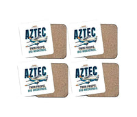 Thumbnail for Piper PA-23-250 Aztec - Cartoon - Coaster Set - White