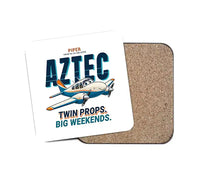 Thumbnail for Piper PA-23-250 Aztec - Cartoon - Coaster - White