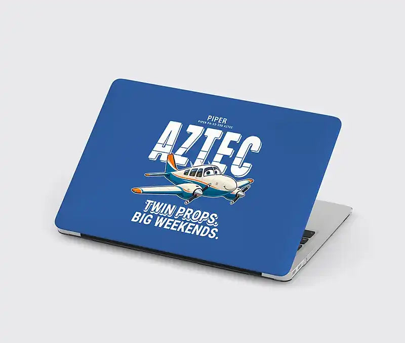 Piper PA-23-250 Aztec - Cartoon - MacBook Case - Blue