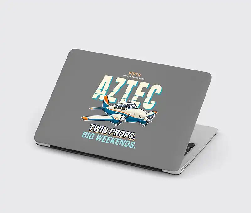 Piper PA-23-250 Aztec - Cartoon - MacBook Case - Gray