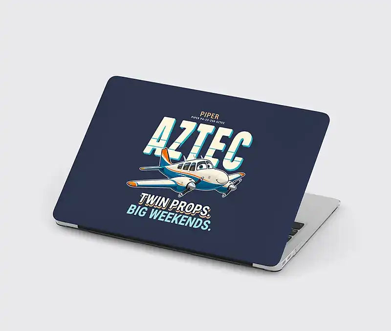 Piper PA-23-250 Aztec - Cartoon - MacBook Case - Navy Blue