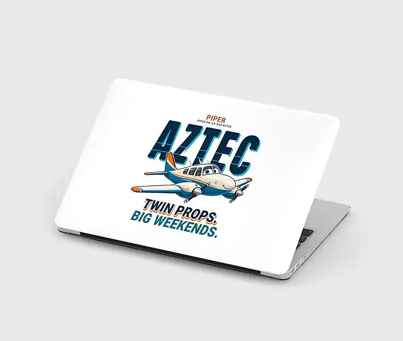 Piper PA-23-250 Aztec - Cartoon - MacBook Case - White