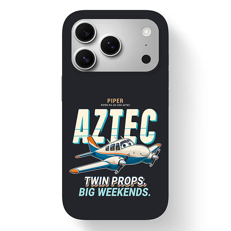 Piper PA-23-250 Aztec - Cartoon - MagSafe iPhone 17 Pro - Black