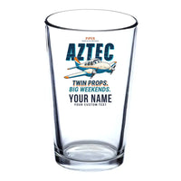 Thumbnail for Piper PA-23-250 Aztec - Cartoon + Name - Beer & Water Glass