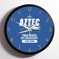 Thumbnail for Piper PA-23-250 Aztec - Cartoon + Name - Framed - Blue