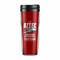 Thumbnail for Piper PA-23-250 Aztec - Cartoon + Name - Plastic (No Holder) - Red