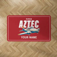 Thumbnail for Piper PA-23-250 Aztec - Cartoon + Name - Rectangle Carpet - Red