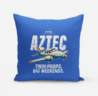 Thumbnail for Piper PA-23-250 Aztec - Cartoon - Pillow - Blue