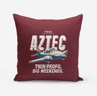 Thumbnail for Piper PA-23-250 Aztec - Cartoon - Pillow - Dark Red