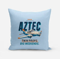 Thumbnail for Piper PA-23-250 Aztec - Cartoon - Pillow - Light Blue