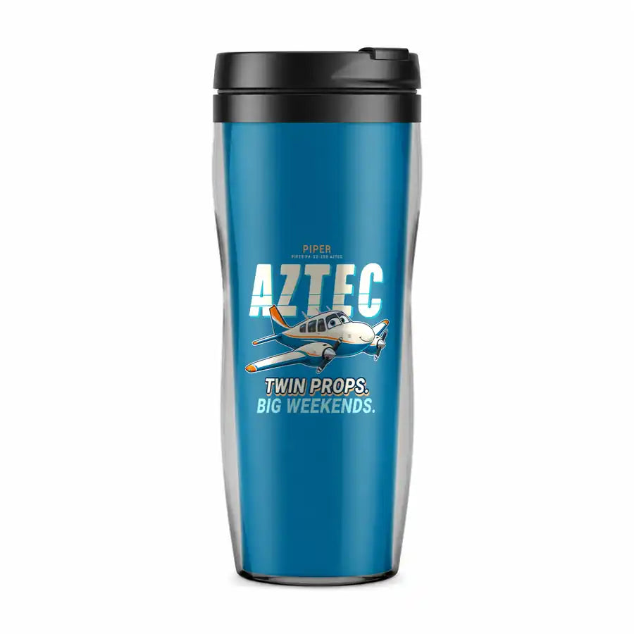 Piper PA-23-250 Aztec - Cartoon - Plastic (No Holder) - Light Blue