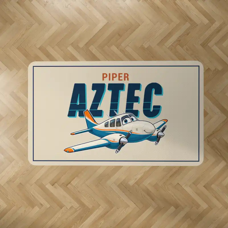 Piper PA-23-250 Aztec - Cartoon - Rectangle Carpet - Beige