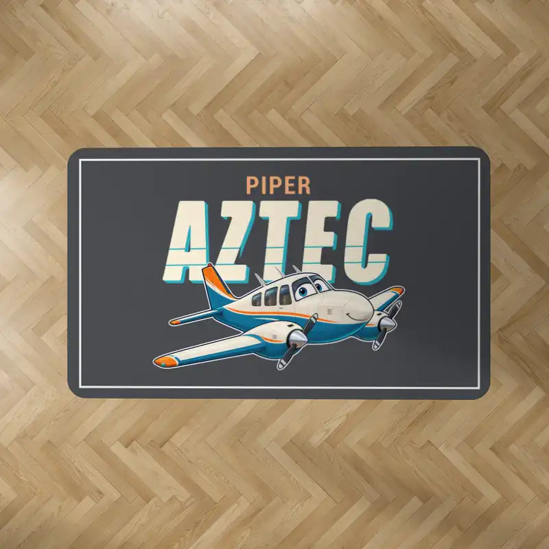 Piper PA-23-250 Aztec - Cartoon - Rectangle Carpet - Dark Gray