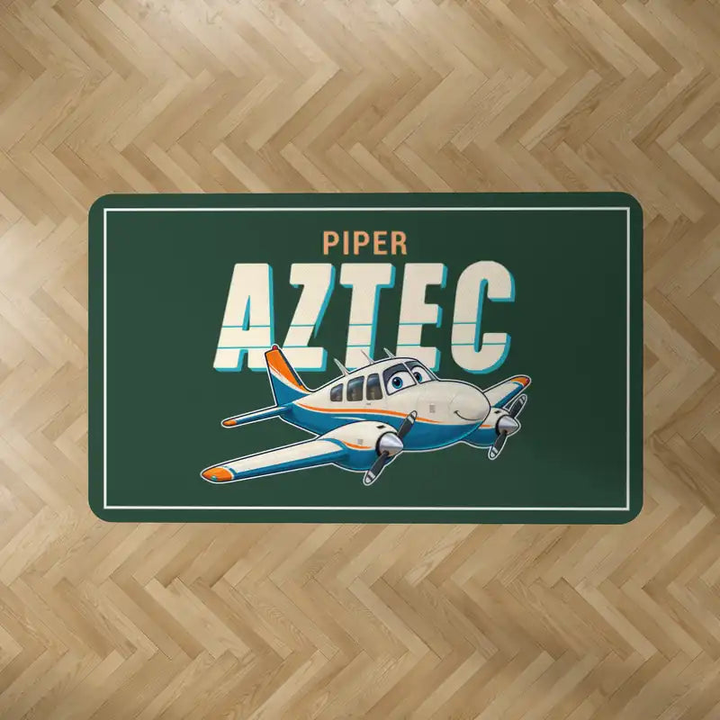 Piper PA-23-250 Aztec - Cartoon - Rectangle Carpet - Dark Green