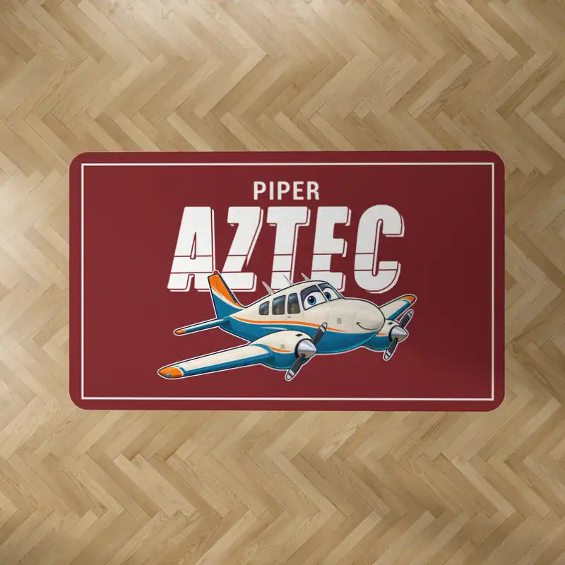 Piper PA-23-250 Aztec - Cartoon - Rectangle Carpet - Dark Red