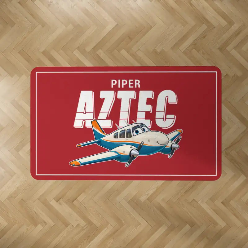 Piper PA-23-250 Aztec - Cartoon - Rectangle Carpet - Red