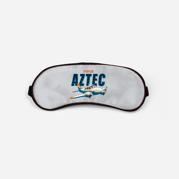 Piper PA-23-250 Aztec - Cartoon - Sleep Mask - Light Gray