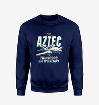 Thumbnail for Piper PA-23-250 Aztec - Cartoon - Sweatshirt - Navy Blue