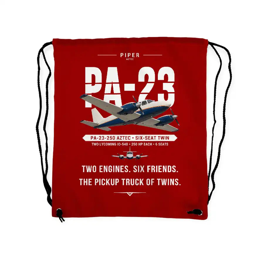Piper PA-23-250 Aztec - Drawstring Bag - Original - Red